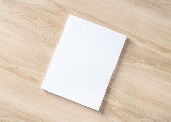 Book cover mockup with blank white front paper page a4 paperback mock up for catalog, magazine,...