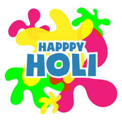 Happy Holi poster color splash illustration vector