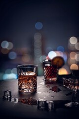 Cocktail at a skybar lounge