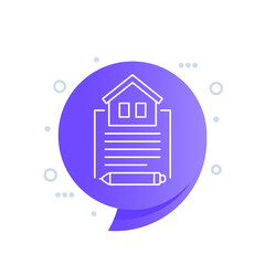 lease contract line icon for web