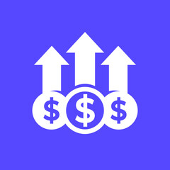 profit, income growth icon for web