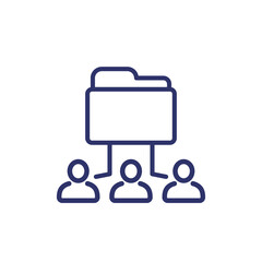 project folder and users line icon