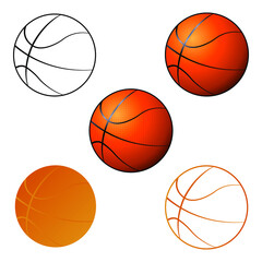 Obraz premium Basketball ball set. Sport art. Simple flat icon vector illustration eps10
