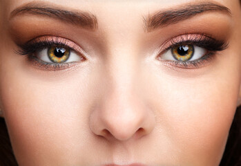 Obraz premium Closeup macro shot of human female face.