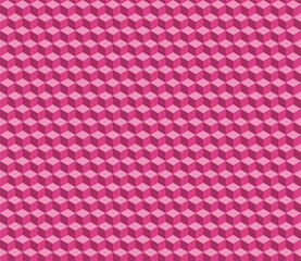 Vector isometric pattern. Pink cubes. Bright geometric background.