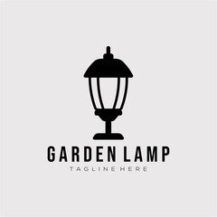 garden lamp isolated logo template vector illustration design. vintage lamp, led, electric logo concept