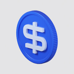 Obraz premium 3d render of Dollar coin. Business and Finance concept.