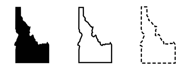 Foto op Plexiglas Idaho state isolated on a white background, USA map © Vitalii