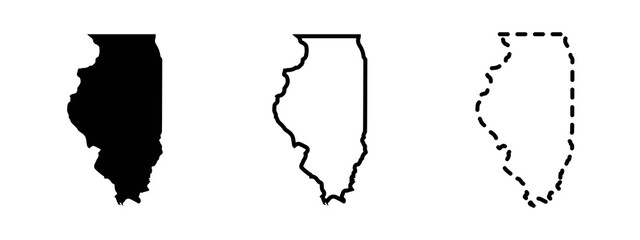 Illinois state isolated on a white background, USA map - obrazy, fototapety, plakaty