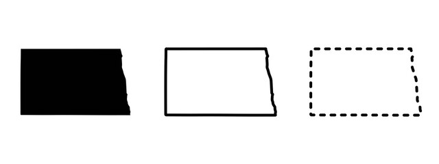 North Dakota state isolated on a white background, USA map