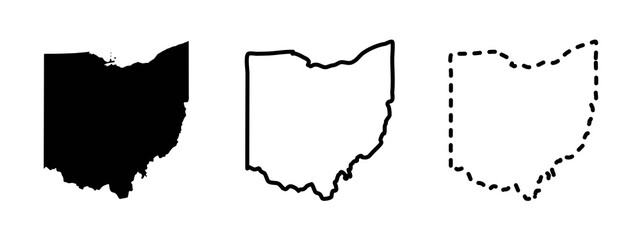 Ohio state isolated on a white background, USA map - obrazy, fototapety, plakaty