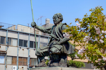 Obraz premium 福井市 北ノ庄城址公園の柴田勝家像