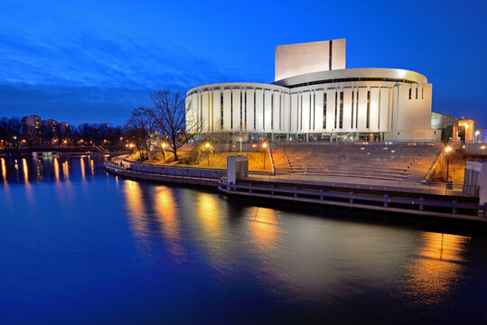 Opera Nova at Twilight in Bydgoszcz, Poland.	