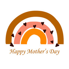 Happy mothers day postcard rainbow design isolated