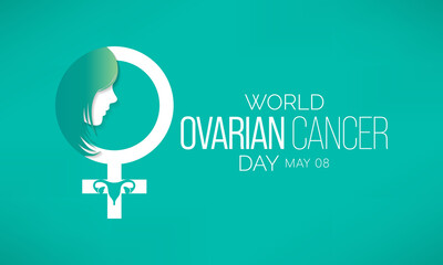 World Ovarian cancer day is observed each year on May 8th. it is a type of cancer that begins in the ovaries. Vector illustration.