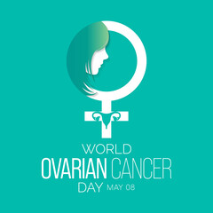 World Ovarian cancer day is observed each year on May 8th. it is a type of cancer that begins in the ovaries. Vector illustration.