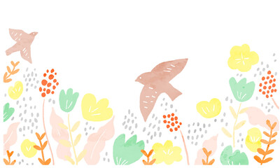 Modern Scandinavian floral background