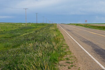 Fototapeta na wymiar Country road in Saskatchewan Canada