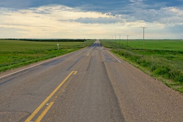 Country road in Saskatchewan Canada