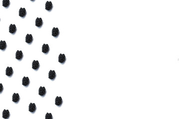 blackberries on white background