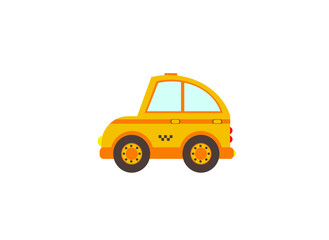 yellow taxi, vector illustration on a white background 