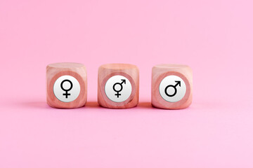 Geschlechter Symbole rosa Hintergrund