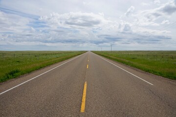 Road in Southern Alberta in Canada