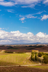 Typical Tuscan landscape in Val d'orcia, Italiy