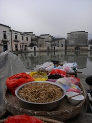 Selling tea on market in China