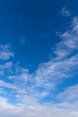 partly cloudy sky in winter