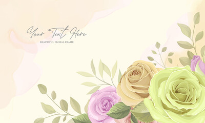 Beautiful floral and leaves background