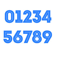 Number icon set in trendy flat design. Eps10 vector illustration.