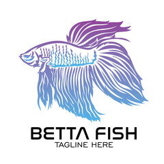 Betta fish vector illustration, perfect for Fish stote,fish shop, and betta fish club lover logo