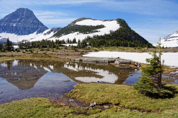 Hidden Lake in Glacier National Park in Montana USA
