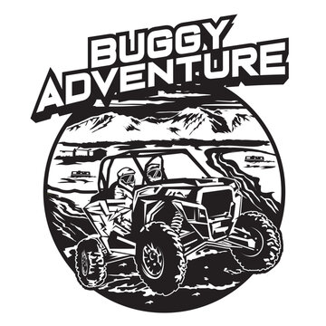 Buggy car adventure vector illustration, perfect for tshirt design and Buggy Shop and Rental logo