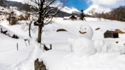 Snowman in Unterwasser in Switzerland 