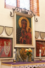 Matka Boska Jasnogórska. Katedra św. Jakuba w Olsztynie. Polska - Mazury - Warmia.