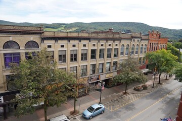 Oneonta USA - 15 September 2013 - Main street Oneonta NY