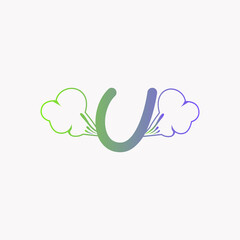 logo letter u with smoke vector design