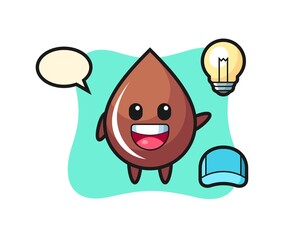 chocolate drop character cartoon getting the idea