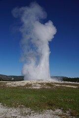 Fototapeta na wymiar Yellowstone National Park in Wyoming - Old Faithful geyser