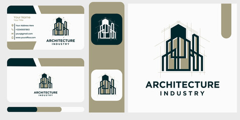 Set creative architecture industry, home build symbol logo design template