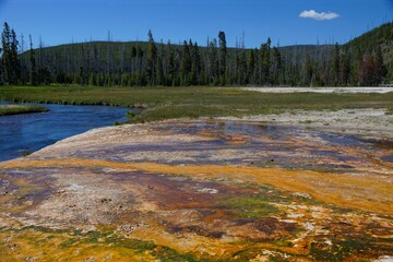 Grand Prismatic Pool in Yellowstone National Park in Wyoming