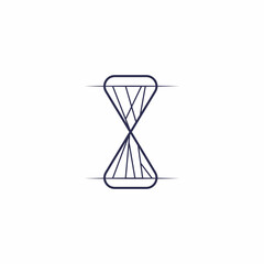 Abstract Line Art Logo Vector Illustration of Hourglass