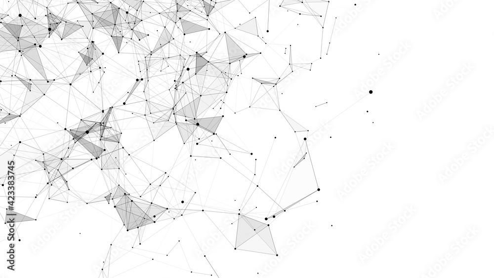 Poster network connection structure. abstract background with moving dots and lines. futuristic vector illu