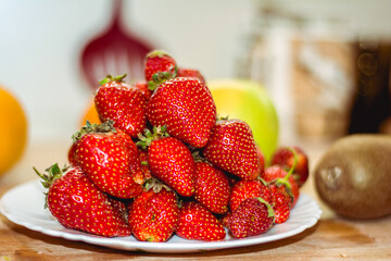 strawberries on a plate