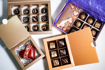 multicolored beautifully decorated handmade candies with fillings