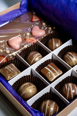 multicolored beautifully decorated handmade candies with fillings