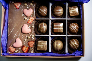 multicolored beautifully decorated handmade candies with fillings