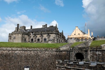 Fototapeta na wymiar The stone fortification of Stirling Castle in Scotland, Great Britain